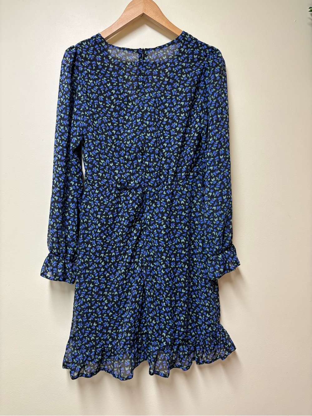 Nobody’s Child Mini Tea Dress Blue Green Ditsy Floral  Size 8 NWT - Picture 14 of 15